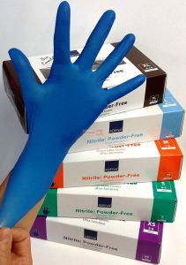 Rękawiczki jednorazowe nitrylowe bezpudrowe ABENA opak . 100szt